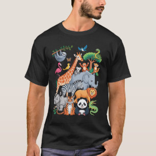 T-shirt Faune Zoo Jour Costume mignon Animal Amateur Homme