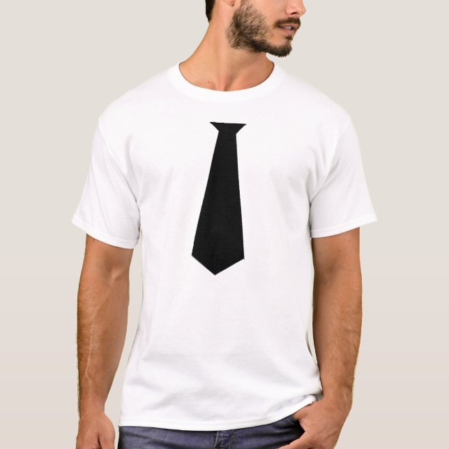 T-SHIRT FAUSSE CHEMISE NOIRE DE CRAVATE (Devant)