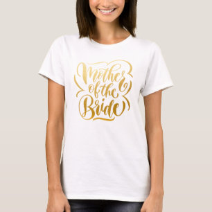 T-shirt Fausse mère de la mariée en or métallisé