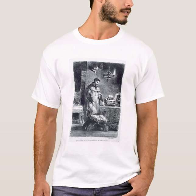 T-shirt Faust dans son étude, de Faust de Goethe, 1828, (Devant)