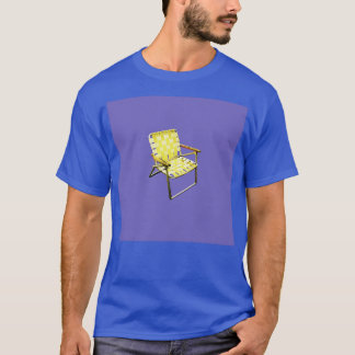 T-shirt Fauteuil jaune dans un champ bleu violet