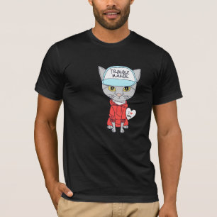 T-shirt fauteur de trouble amateur de chats 
