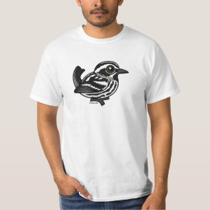 T-shirt Fauvette noire et blanche de Birdorable