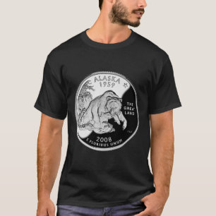 T-shirt Faux Alaska State Quarter The Great Land Grizzly