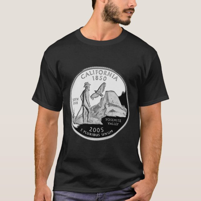 T-shirt Faux California State Quarter Yosemite Valley Muir (Devant)