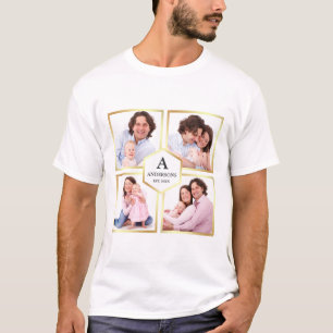 T-shirt Faux Gold Foil 4 Photos Famille Photo Collage