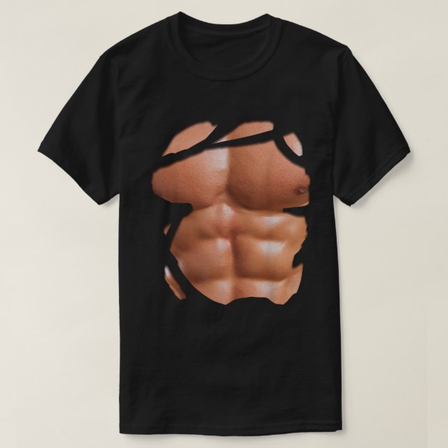 T-shirt Faux Muscle Sous Vêtements Chemise Poitrine Six Pa (Design devant)