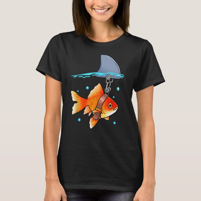 T-shirt Faux requins Fin Funny Poisson d'or Poisson Animau (Devant)