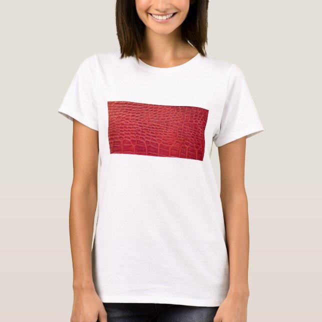 T-shirt Faux rouge alligator cuir (Devant)