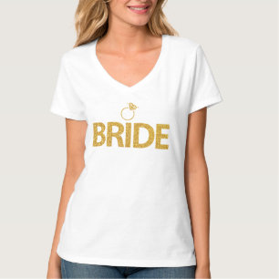 T-Shirt Faux Sequins De T-Cou De Mariée