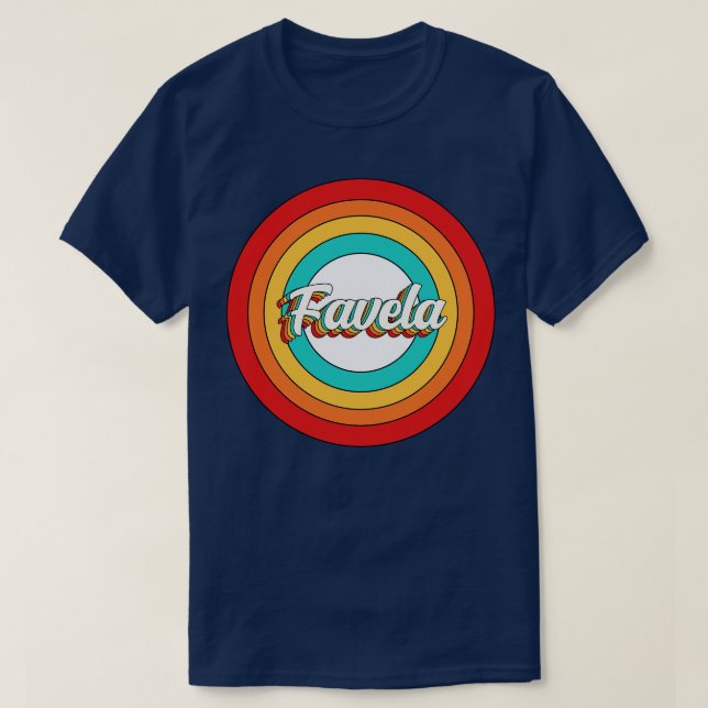 T-shirt Favela Nom Chemise Vintage Favela Circle (Design devant)