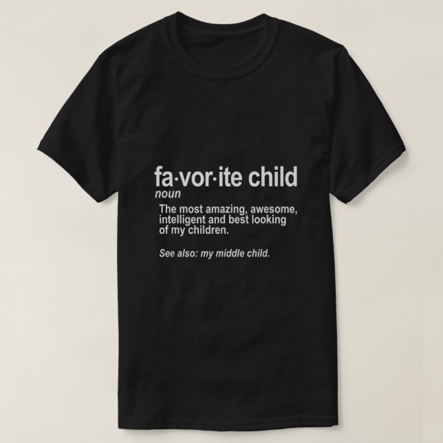 T-shirt Favori définition enfant amusant maman et papa Mid (Design devant)