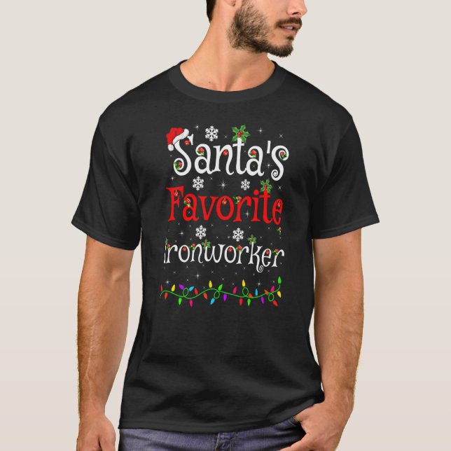 T-shirt Favoris de l'éclairage Père Noël de Noël (Devant)