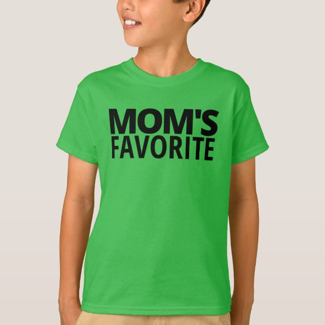 T-shirt FAVORITE DE MAMAN (en lettres noires) (Devant)