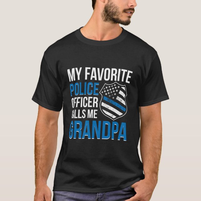 T-shirt Favorite Police Officer Grandpa Proud Police Grand (Devant)