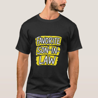 T-shirt Favorite Son In Law Retro Yellow Brush Strokes