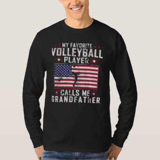 T-shirt Favorite Volleyball Player Calls Me Grandfather Fa
