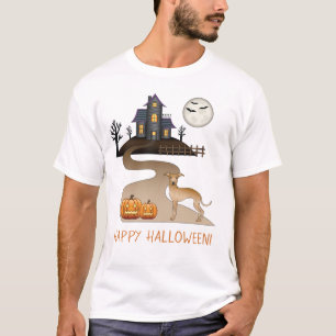 T-shirt Fawn Iggy Cute Dog Et Halloween Maison Hantée