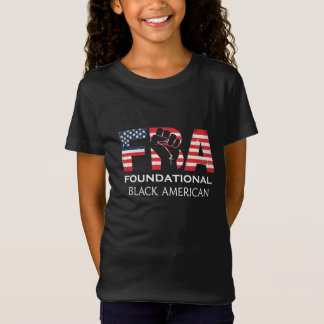 T-Shirt FBA Américain Noir Fondamental avec Poing Levée