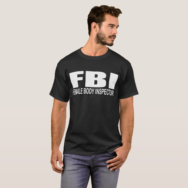 T-shirt FBI FUNNY MENS LESBIAN HUMOUR SLOGAN STAG PARTY ga (Devant entier)