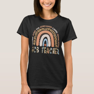 T-shirt FCS Enseignant Retro Leopard Arc-en-ciel