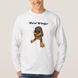 T-shirt FD chemise de bande dessinée de cowboy de sauciss