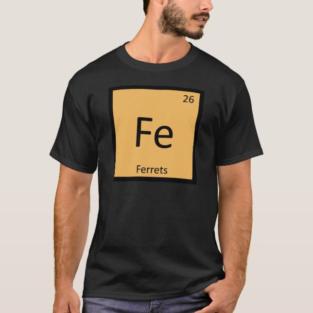 T-shirt Fe - Élément de Tableau périodique de chimie de (Devant)