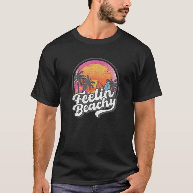 T-shirt Feachy Funny Surfer Spring Break Citation (Devant)