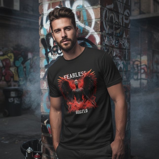T-shirt Fearless Angelo Dark Winged Guardian Graphic (Créateur téléchargé)