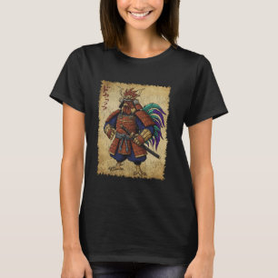T-shirt Fearless Epic Samurai Rooster Bushido Warrior Vint