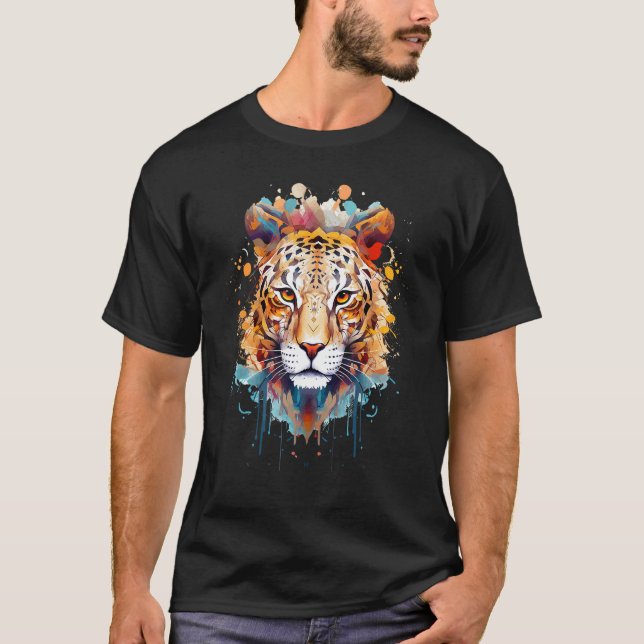 T-shirt Fearless Jaguar Face Big Cat Lover Print Art Graph (Devant)