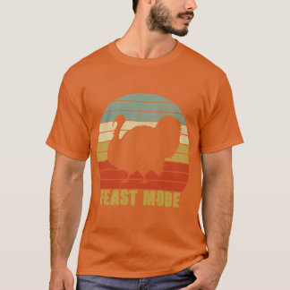 T-shirt Feast Mode Funny Thanksgiving Vintage Turkey Trot 