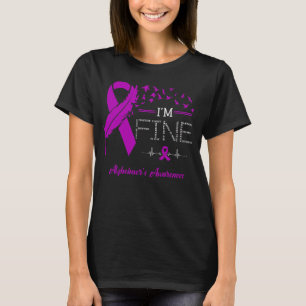 T-shirt Feather Birds I'm Fine Alzheimer's Awareness