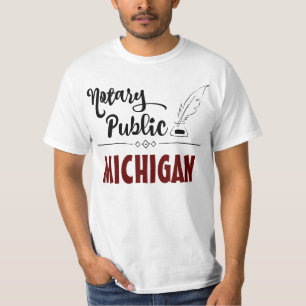 T-shirt Feather Quill, notaire du public Michigan