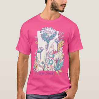 T-shirt Fée ailée au bleuet avec fleurs de la nature Fanta