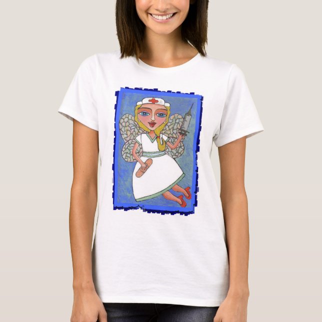 T-shirt Fée blonde d'infirmière - t-shrt de RN LPN de (Devant)