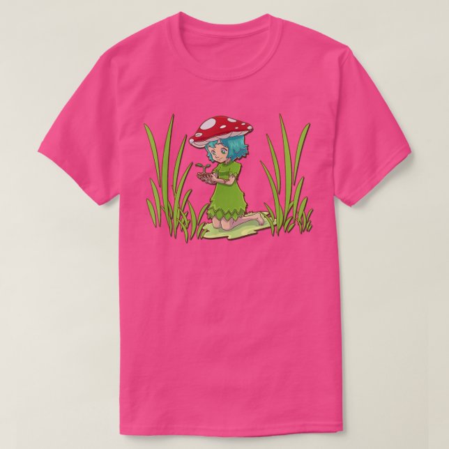 T-shirt Fée Cute Avec Toadstool De Champignons Casquette P (Design devant)