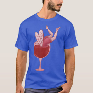 T-shirt Fée dans Vin Verre drôle Boire l'alcool buveur
