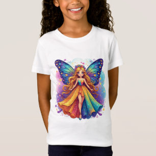 T-Shirt Fée de fantasy enchanteresse avec des ailes coloré