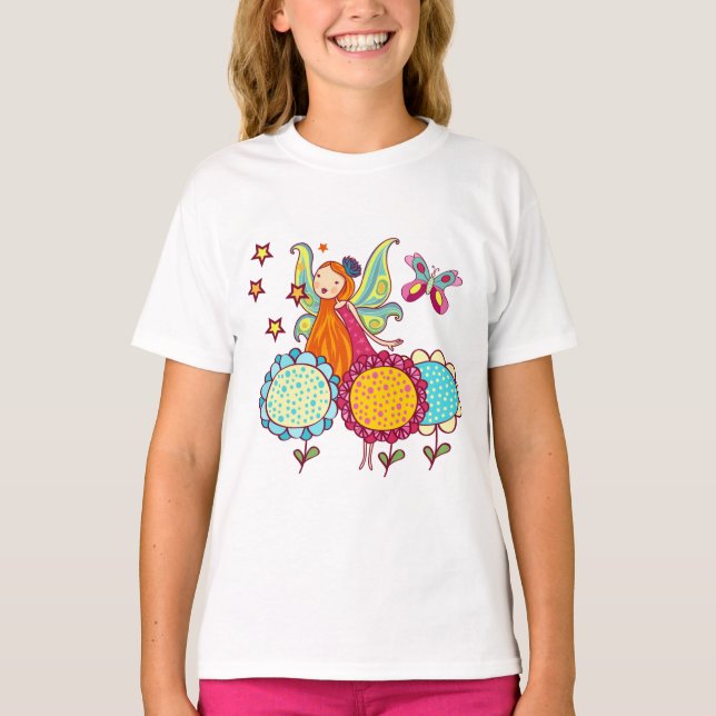 T-shirt Fée de jardin avec des fleurs (Devant)