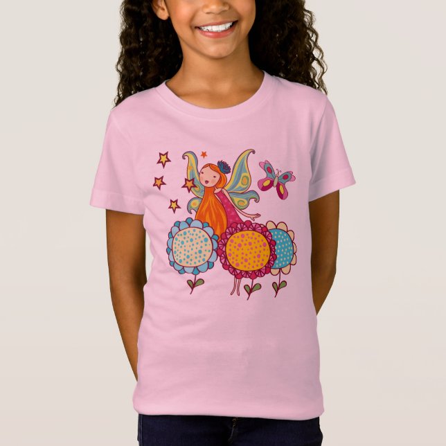 T-Shirt Fée de jardin avec des fleurs (Devant)