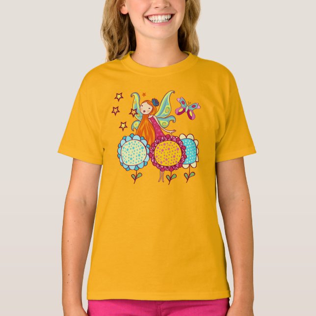 T-shirt Fée de jardin avec des fleurs (Devant)