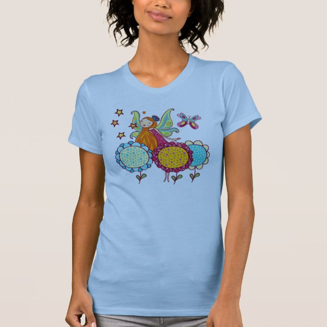 T-shirt Fée de jardin avec des fleurs (Devant)