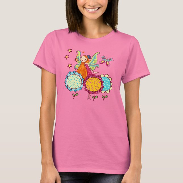 T-shirt Fée de jardin avec des fleurs (Devant)