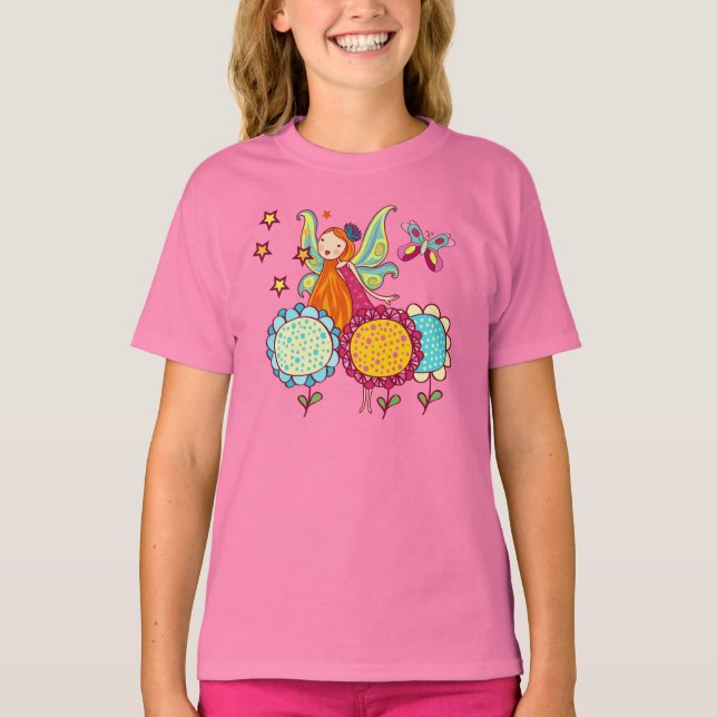 T-shirt Fée de jardin avec des fleurs (Devant)
