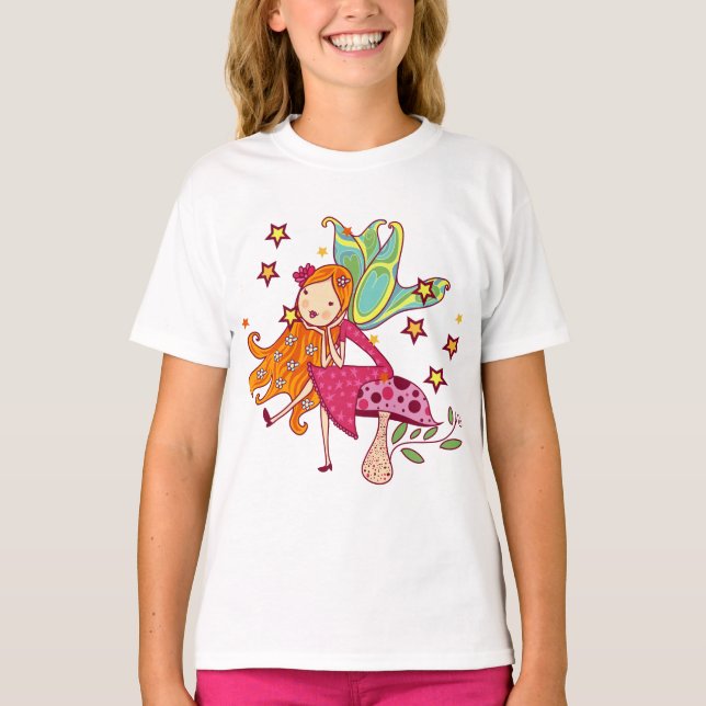 T-shirt Fée de jardin sur le champignon (Devant)