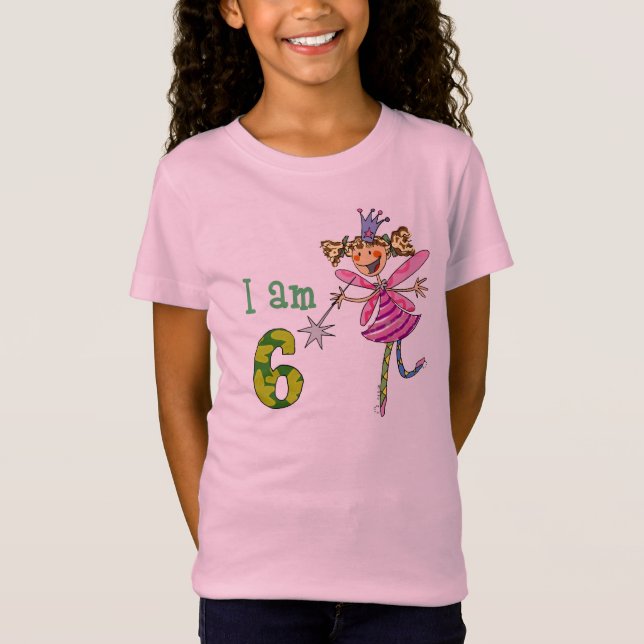 T-Shirt fée de princesse de 6 ans (Devant)