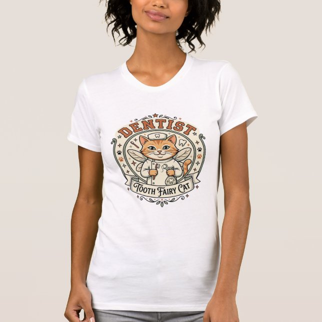 T-shirt Fée des dents de dentiste Chat Fée des dents de de (Devant)