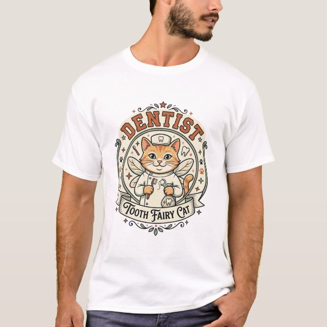T-shirt Fée des dents de dentiste Chat Fée des dents de de (Devant)