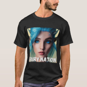 T-shirt Fée elfique aux cheveux bleus fée pixie elfe